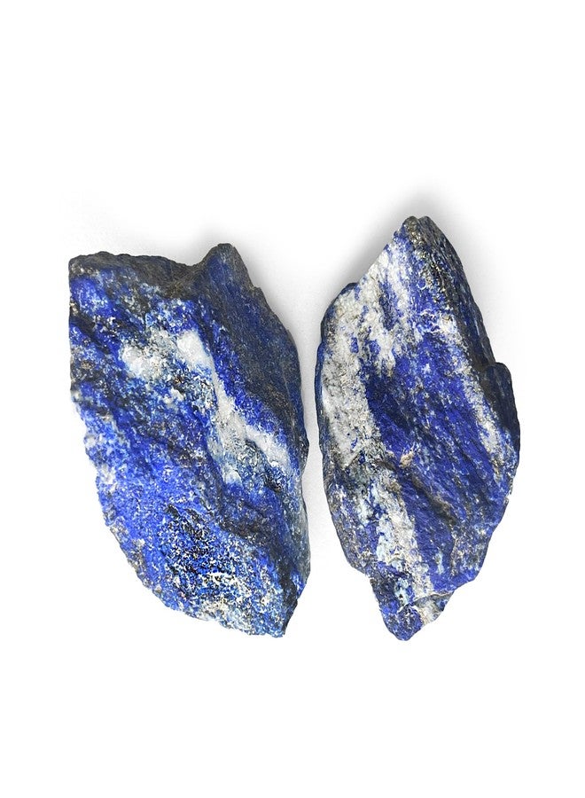 SOLAVA Natural Lapis Lazuli Crystal Stone Original Certified - Raw Healing Crystals, Blue Rough Stone for Communication, Throat Chakra, Good Luck, Manifestation, Meditation, and Reiki Healing - 2 Pieces - Image 1